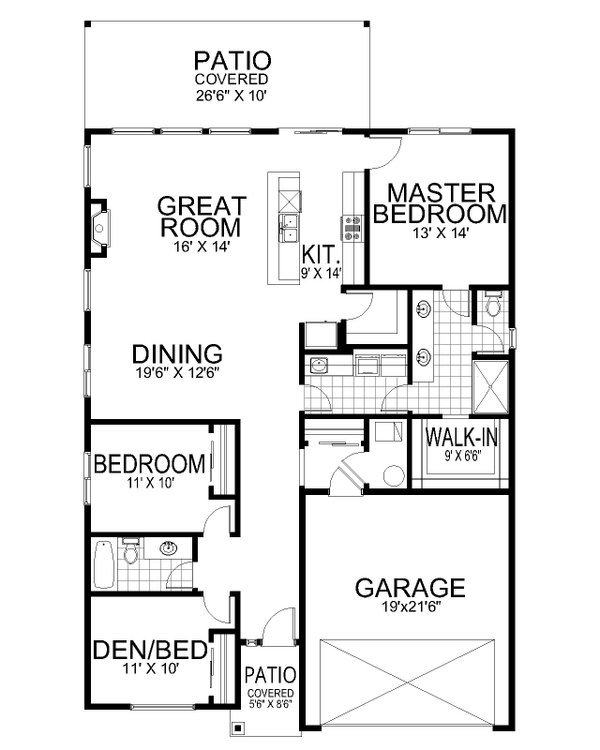 Contemporary Floor Plan - Main Floor Plan #112-199