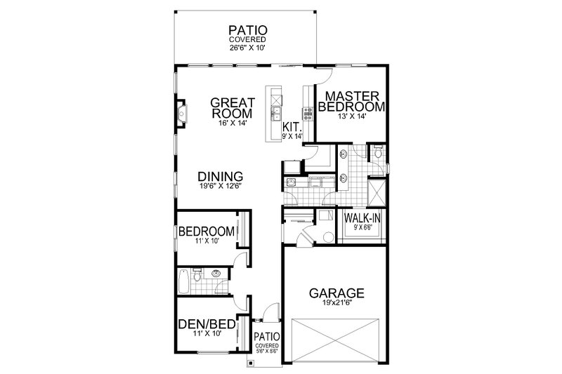 Dream House Plan - Floor Plan - Main Floor for Contemporary House Plan #112-199 - 3 bed, 2 bath