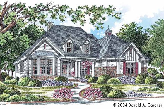 Exterior - Front Elevation 3 for Country House Plan #929-610 - 4 bed, 3 bath
