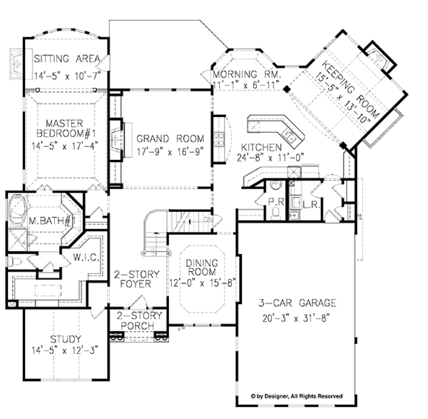 Dream House Plan - Traditional Floor Plan - Main Floor Plan #54-331