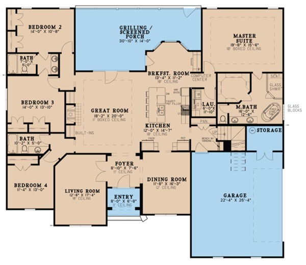 House Design - Ranch Floor Plan - Main Floor Plan #923-75