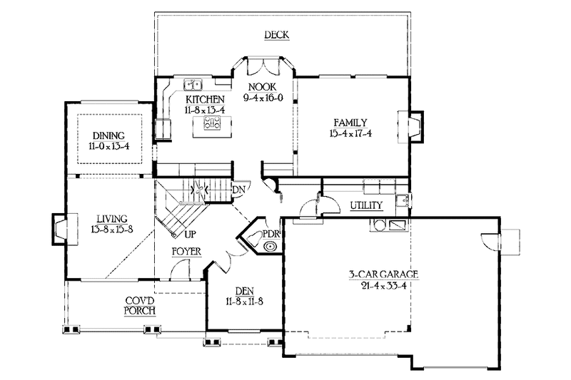 Dream House Plan - Floor Plan - Main Floor for Craftsman House Plan #132-390 - 5 bed, 3.5 bath