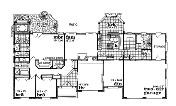 House Blueprint - Ranch Floor Plan - Main Floor Plan #47-692