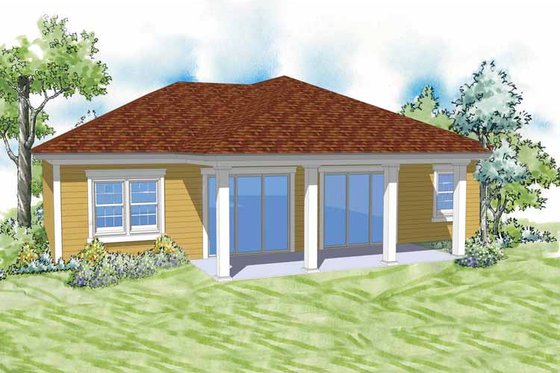 Exterior - Rear Elevation for Country House Plan #930-365 - 3 bed, 2 bath