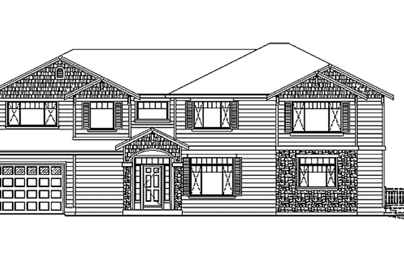 Home Plan - Exterior - Front Elevation 3 for Contemporary House Plan #951-4 - 4 bed, 3 bath