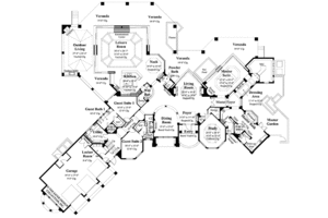 Floor Plan - Main Floor for Mediterranean House Plan #930-319 - 3 bed, 4.5 bath
