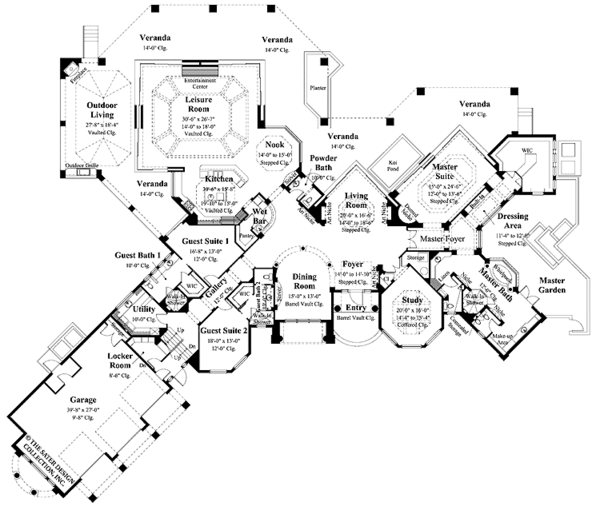 Architectural House Design - Mediterranean Floor Plan - Main Floor Plan #930-319