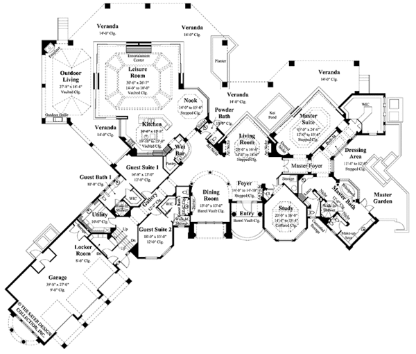 Mediterranean Floor Plan - Main Floor Plan #930-319