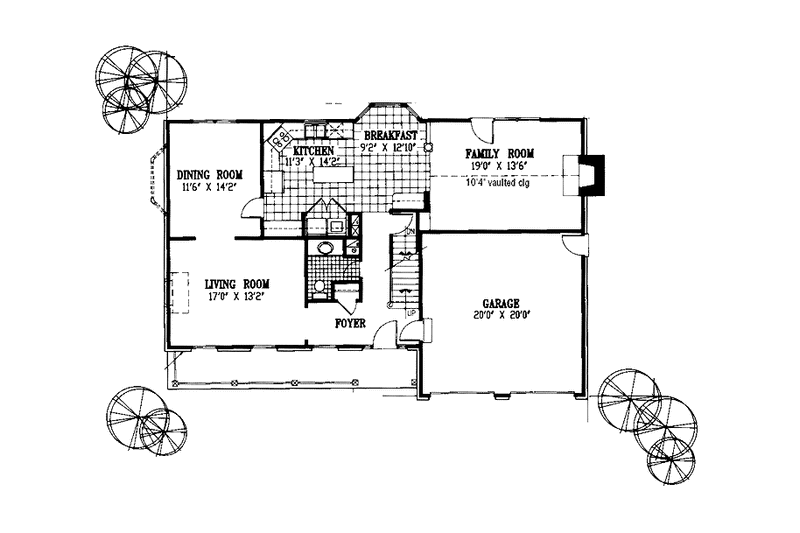 House Plan Design - Floor Plan - Main Floor for Country House Plan #953-22 - 4 bed, 2.5 bath