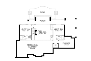 Floor Plan - Lower Floor for European House Plan #929-878 - 4 bed, 4 bath