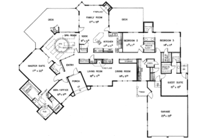 Floor Plan - Main Floor for European House Plan #60-837 - 5 bed, 4.5 bath