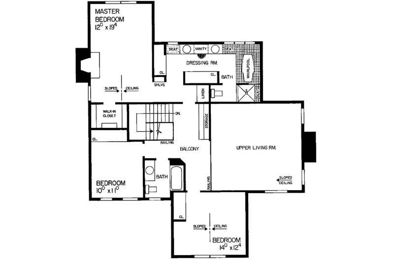 Architectural House Design - Floor Plan - Upper Floor for Victorian House Plan #72-804 - 3 bed, 2.5 bath