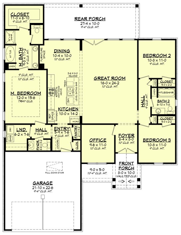 House Design - Farmhouse Floor Plan - Main Floor Plan #430-284
