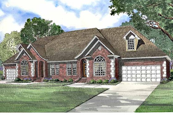 Exterior - Front Elevation 3 for Country House Plan #17-3196 - 6 bed, 4 bath