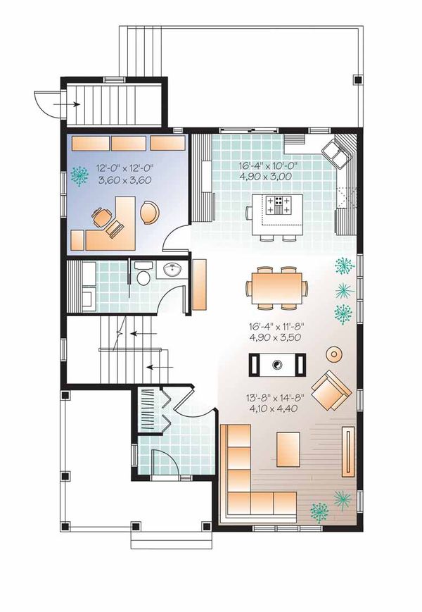 Architectural House Design - Traditional Floor Plan - Main Floor Plan #23-2505