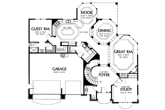 Floor Plan - Main Floor for Traditional House Plan #48-784 - 5 bed, 4.5 bath
