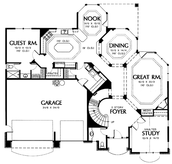 Dream House Plan - Traditional Floor Plan - Main Floor Plan #48-784