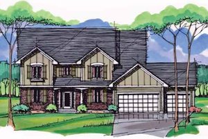 House Blueprint - Exterior - Front Elevation for Colonial House Plan #51-1006 - 4 bed, 2.5 bath
