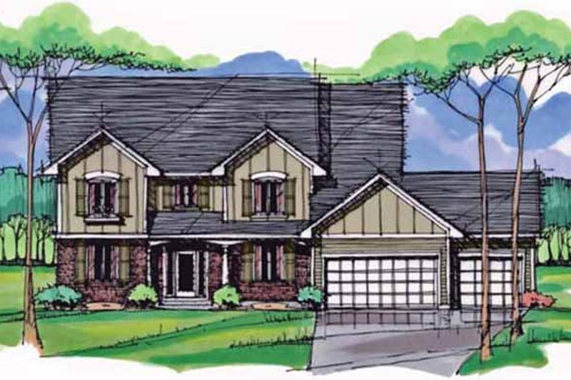 Architectural House Design - Colonial Exterior - Front Elevation Plan #51-1006