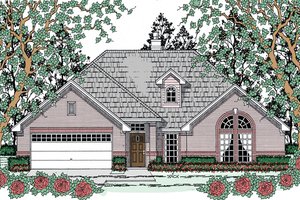 House Blueprint - Exterior - Front Elevation for Traditional House Plan #42-722 - 3 bed, 2 bath