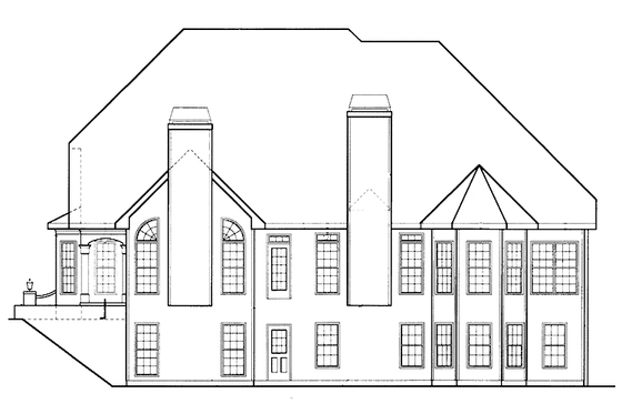 Exterior - Rear Elevation for Mediterranean House Plan #927-98 - 4 bed, 3.5 bath