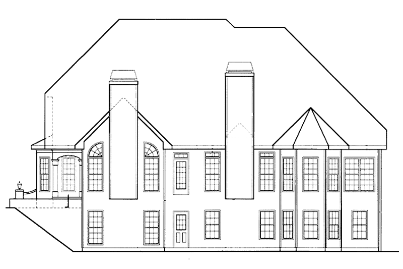 Home Plan - Exterior - Rear Elevation for Mediterranean House Plan #927-98 - 4 bed, 3.5 bath