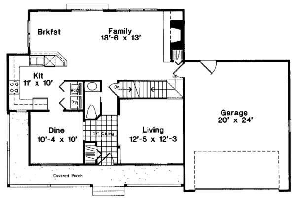 Home Plan - Country Floor Plan - Main Floor Plan #300-122