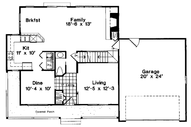 Dream House Plan - Floor Plan - Main Floor for Country House Plan #300-122 - 3 bed, 2.5 bath