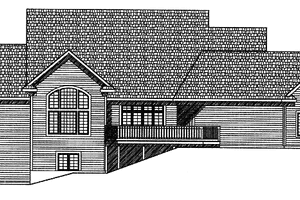 Exterior - Rear Elevation for Ranch House Plan #70-1350 - 4 bed, 3.5 bath