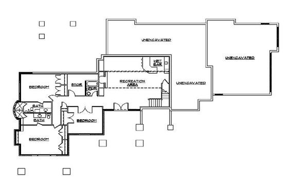 Floor Plan - Lower Floor for Traditional House Plan #5-338 - 5 bed, 6 bath