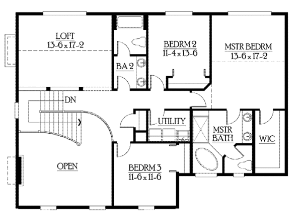 Home Plan - Craftsman Floor Plan - Upper Floor Plan #132-369