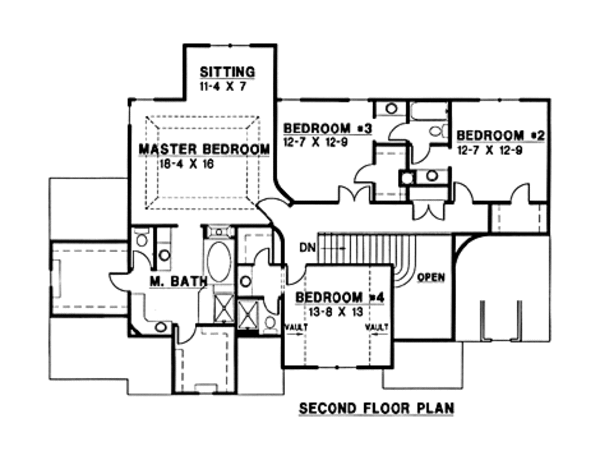 European Floor Plan - Upper Floor Plan #67-176