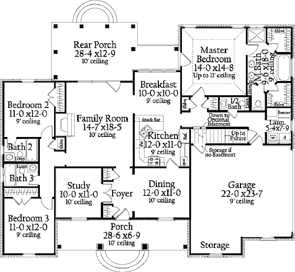 House Plan Design - Colonial Floor Plan - Main Floor Plan #406-9616