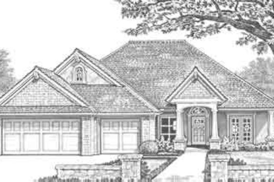 Exterior - Front Elevation for Traditional House Plan #310-301 - 3 bed, 2.5 bath