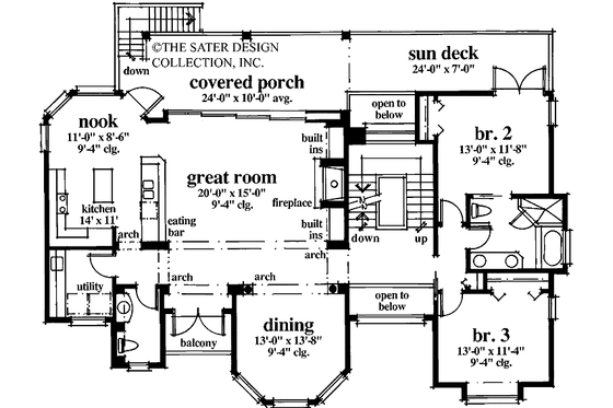Floor Plan - Main Floor for Mediterranean House Plan #930-78 - 3 bed, 2.5 bath