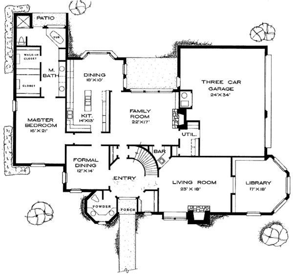 House Blueprint - European Floor Plan - Main Floor Plan #310-1062