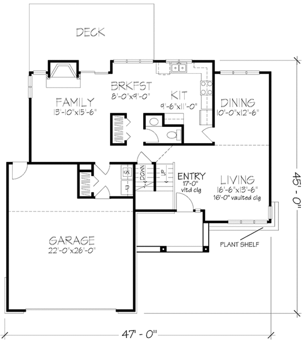Dream House Plan - Country Floor Plan - Main Floor Plan #320-1095