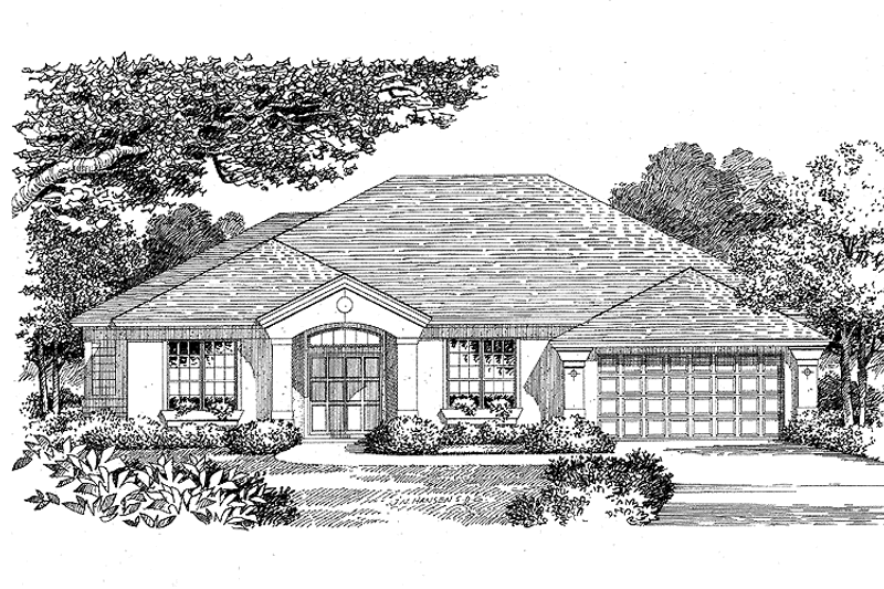 House Plan Design - Exterior - Front Elevation 3 for European House Plan #999-23 - 4 bed, 2.5 bath