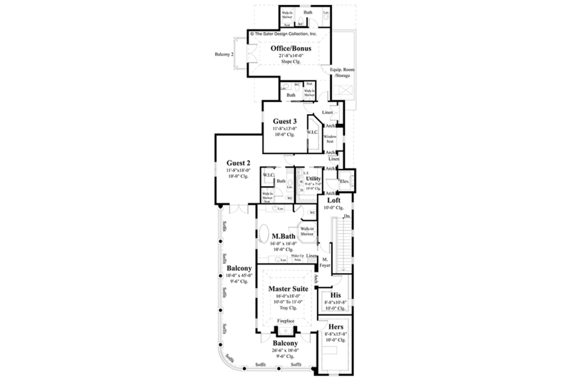 Architectural House Design - Floor Plan - Upper Floor for Classical House Plan #930-460 - 3 bed, 4.5 bath