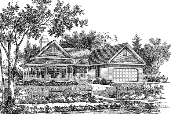 Exterior - Front Elevation 3 for Victorian House Plan #929-91 - 3 bed, 2 bath