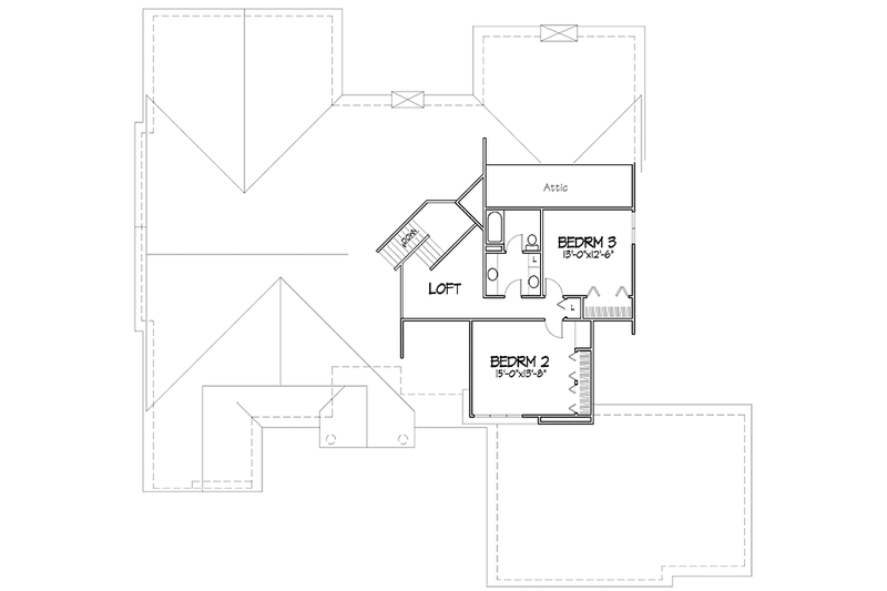 Home Plan - Floor Plan - Upper Floor for Contemporary House Plan #320-1107 - 4 bed, 3 bath