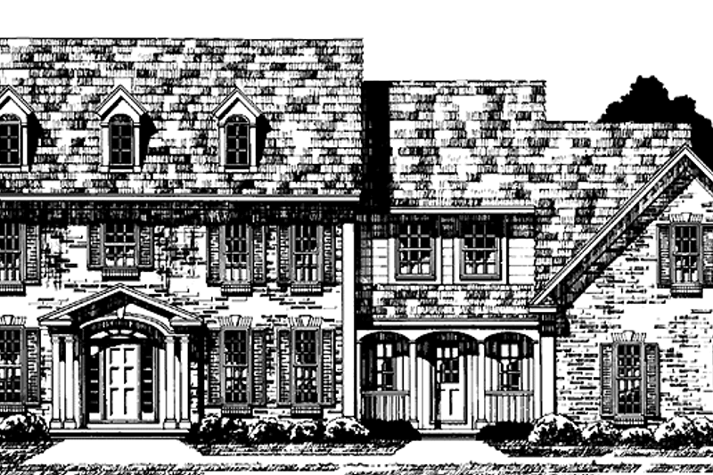 Architectural House Design - Colonial Exterior - Front Elevation Plan #1001-83