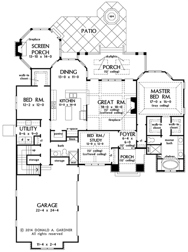 Architectural House Design - European Floor Plan - Main Floor Plan #929-984