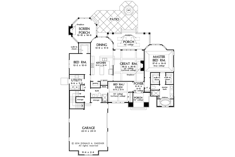 Architectural House Design - Floor Plan - Main Floor for European House Plan #929-984 - 3 bed, 2 bath