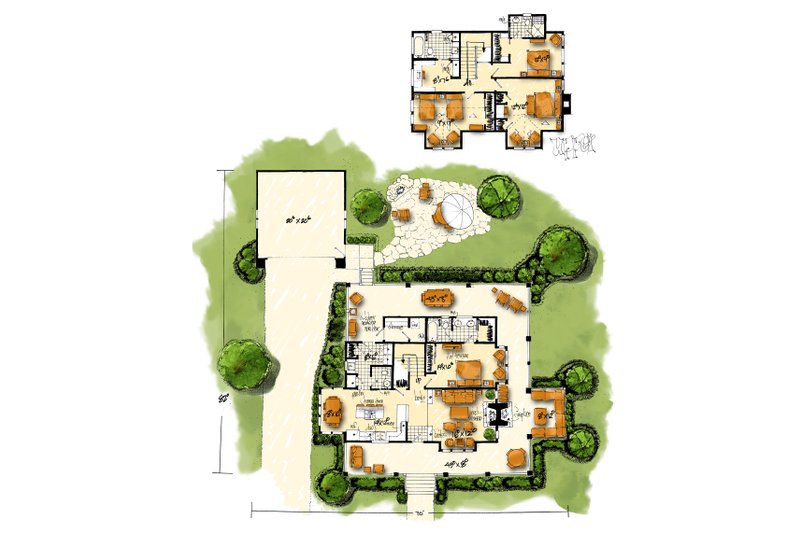 Home Plan - Floor Plan - Main Floor for Country House Plan #942-50 - 3 bed, 3.5 bath