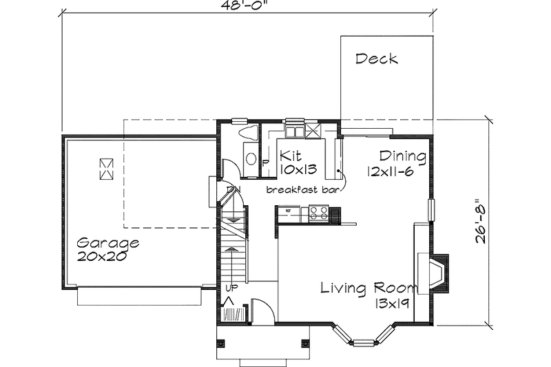 Dream House Plan - Floor Plan - Main Floor for Colonial House Plan #320-652 - 4 bed, 2.5 bath