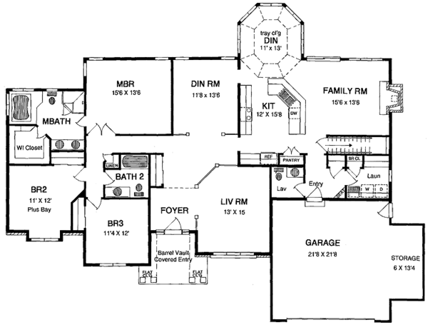 House Plan Design - Ranch Floor Plan - Main Floor Plan #316-173