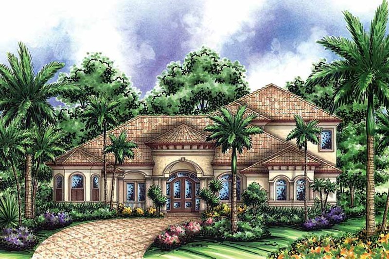 Dream House Plan - Exterior - Front Elevation 3 for Mediterranean House Plan #1017-38 - 4 bed, 4.5 bath