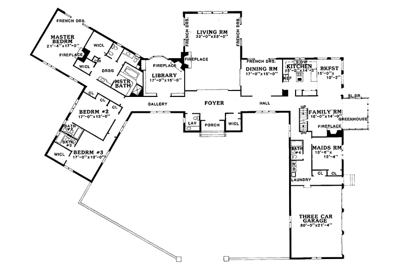Dream House Plan - Floor Plan - Main Floor for European House Plan #314-265 - 5 bed, 6.5 bath