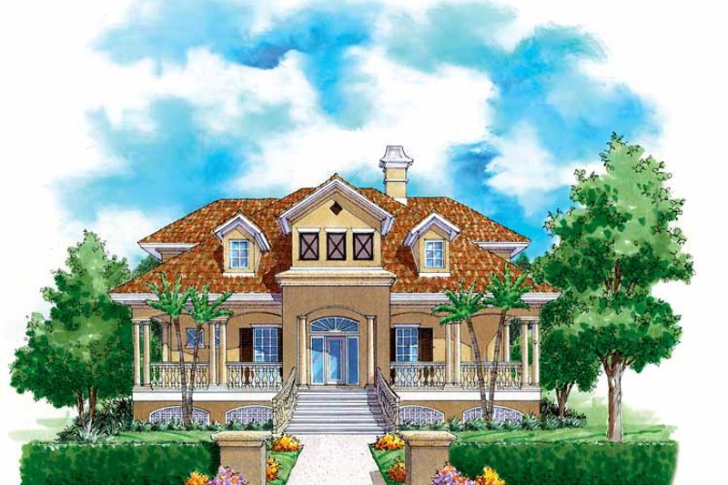 Dream House Plan - Mediterranean Exterior - Front Elevation Plan #930-146